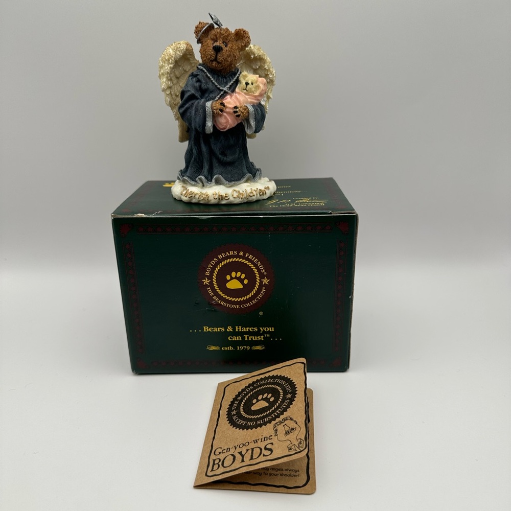 VTG Boyds Bears Figurine The Bears Stone Collection Cherish The Children Angel